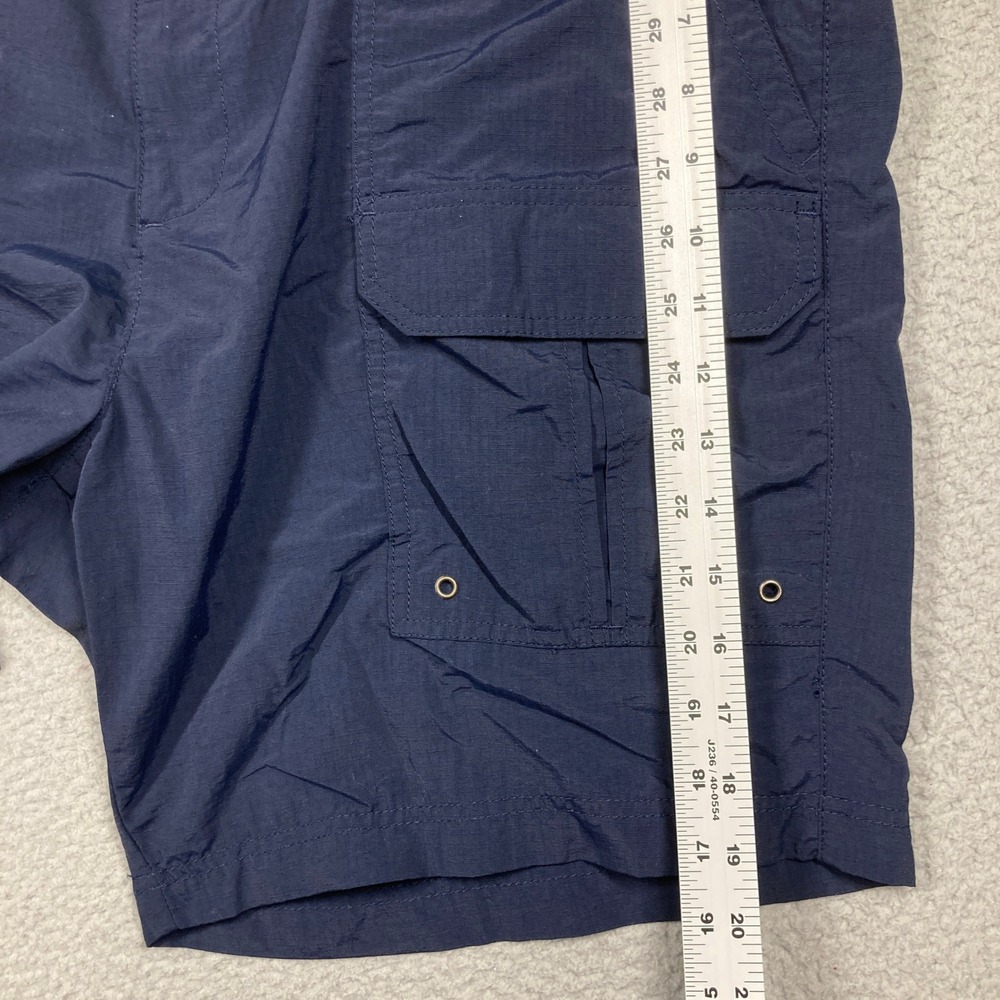 North River Cargo Shorts Mens 40 Navy Blue Ripstop Nylon Belted Hiking Utility - Picture 7 of 12